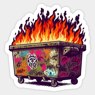 Trash can is burning violation rules Sticker